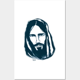 Jesus Christ Face illustration Posters and Art